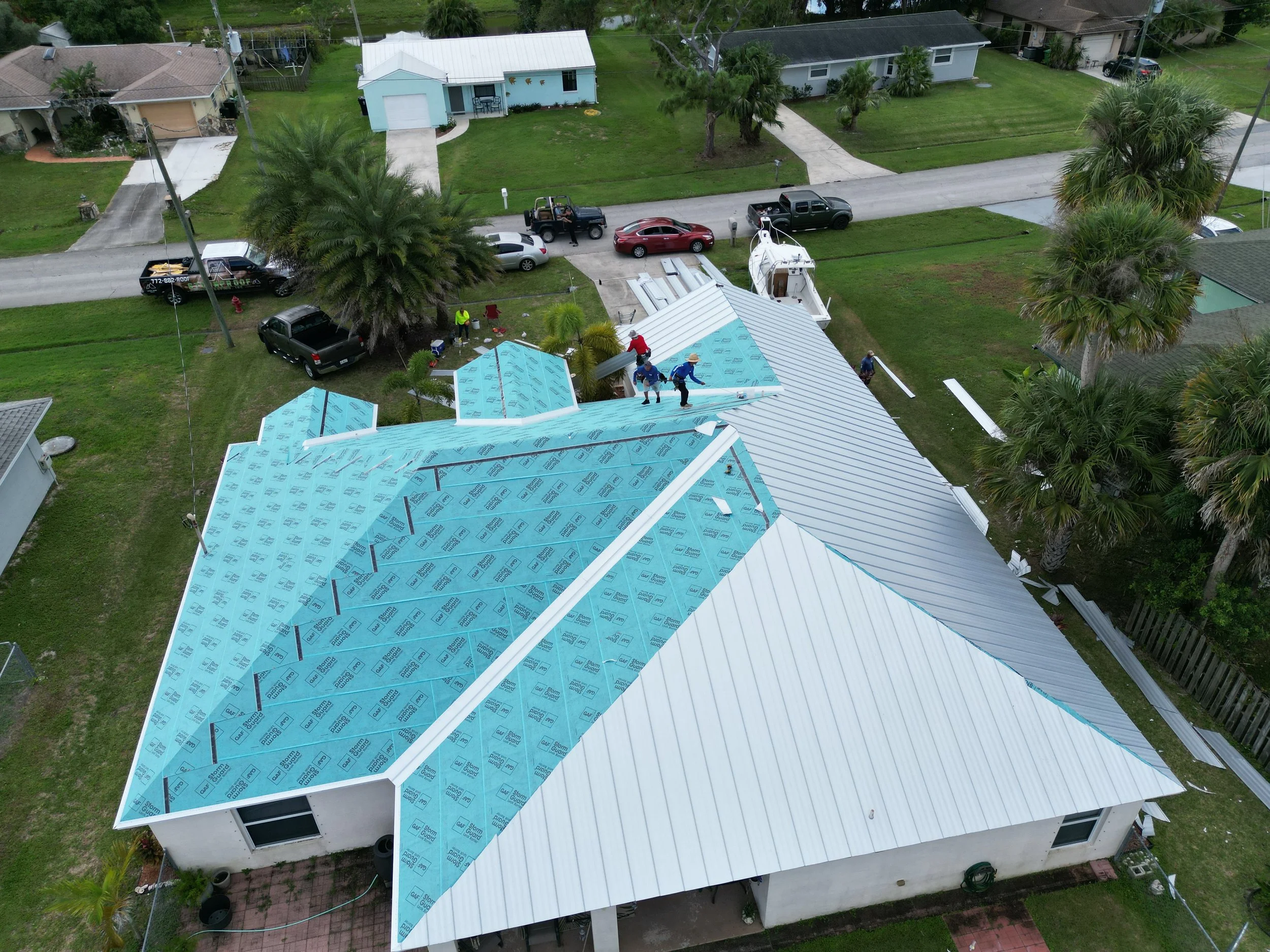 Active roofing project by Stormproof Roofing, Inc